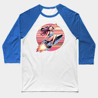 Happy Rocket Girl Baseball T-Shirt